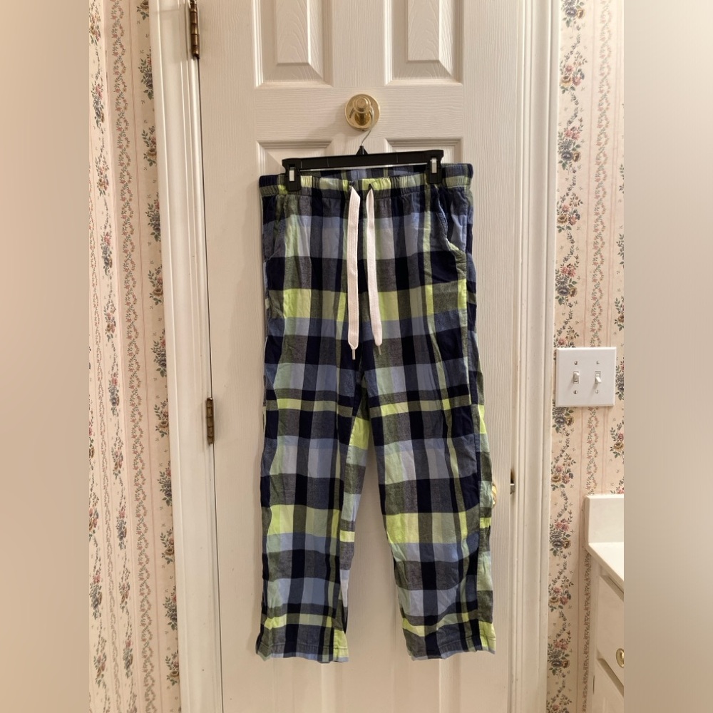 Aerie Green and Blue Plaid Pajama Pants